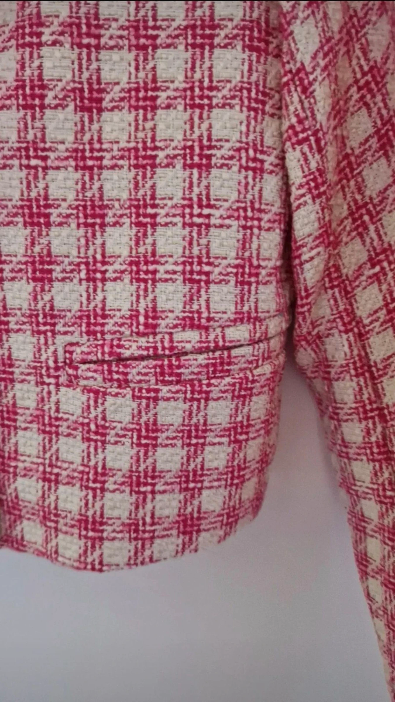 Torera cropped Colett tweed rosa fucsia y blanco NUEVA – photo 4